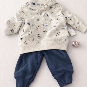 Carter’s 3M Baby Outfit Set NWT Woodland Bear Hoodie + Pants